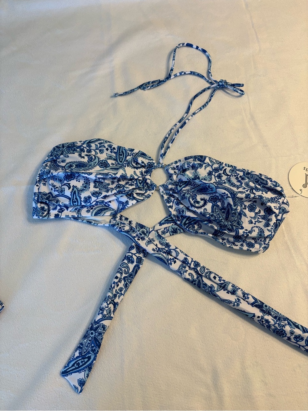 Blue Paisley Halter Bikini Set - Women - Picture 2 of 4